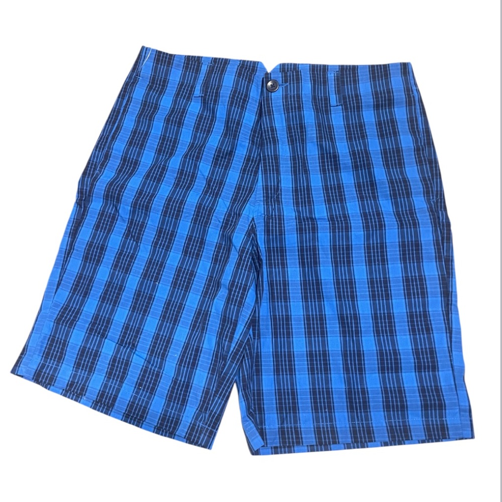 Shark Greg Norman for Tasso Elba Blue and Black Plaid Shorts - Picture 3 of 7